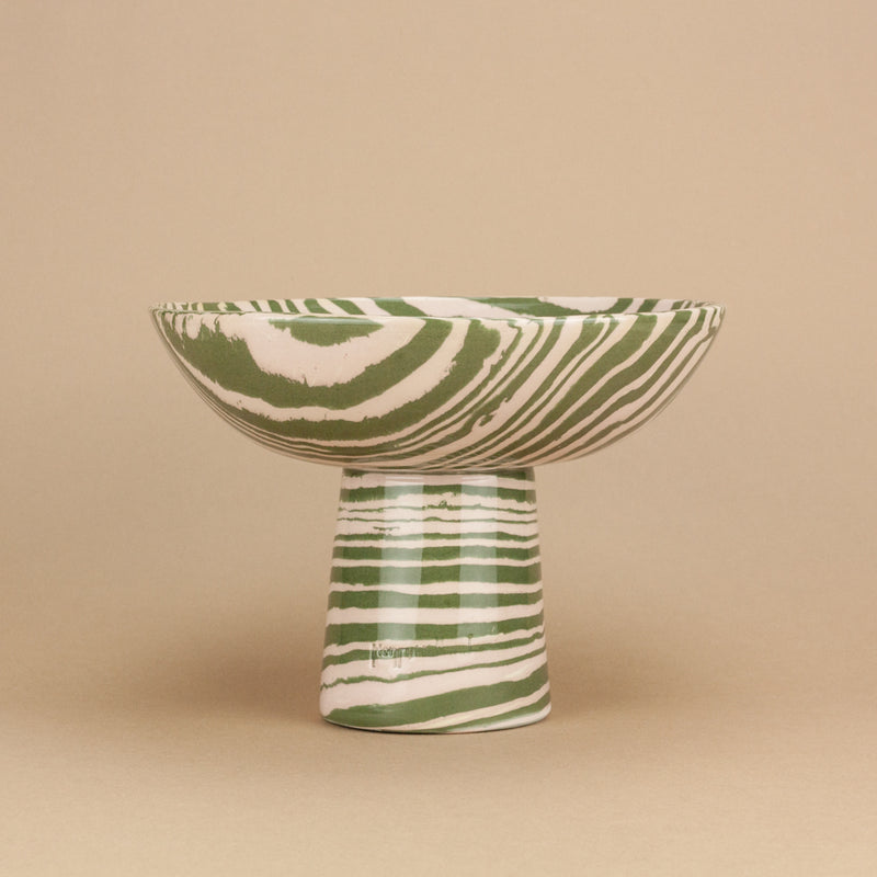 Green & Pink Medium Chalice Bowl