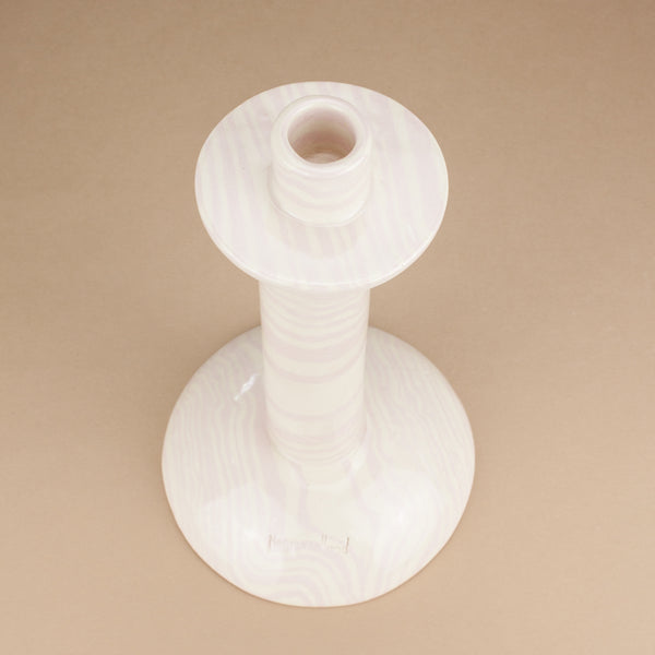 Pink & White Tall Single Stem Candle Holder