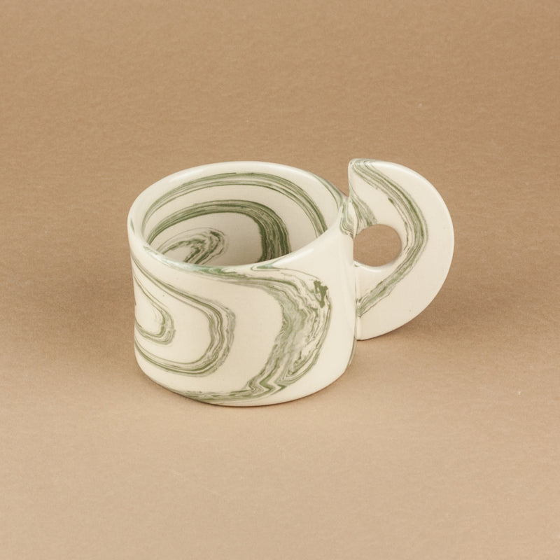 Green & White Swirl Mug