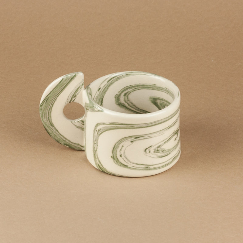 Green & White Swirl Mug