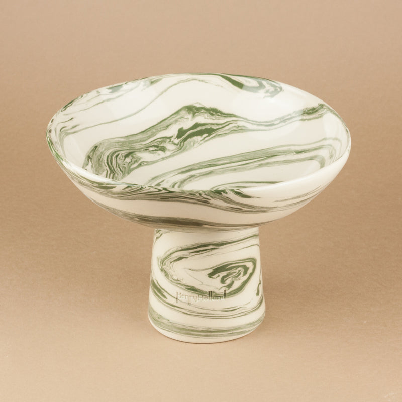 Green & White Medium Swirl Chalice
