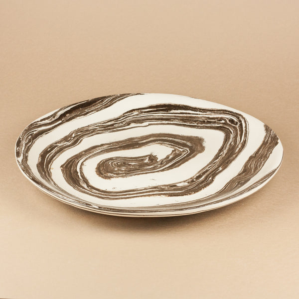 Brown & White Extra Large Swirl Platter