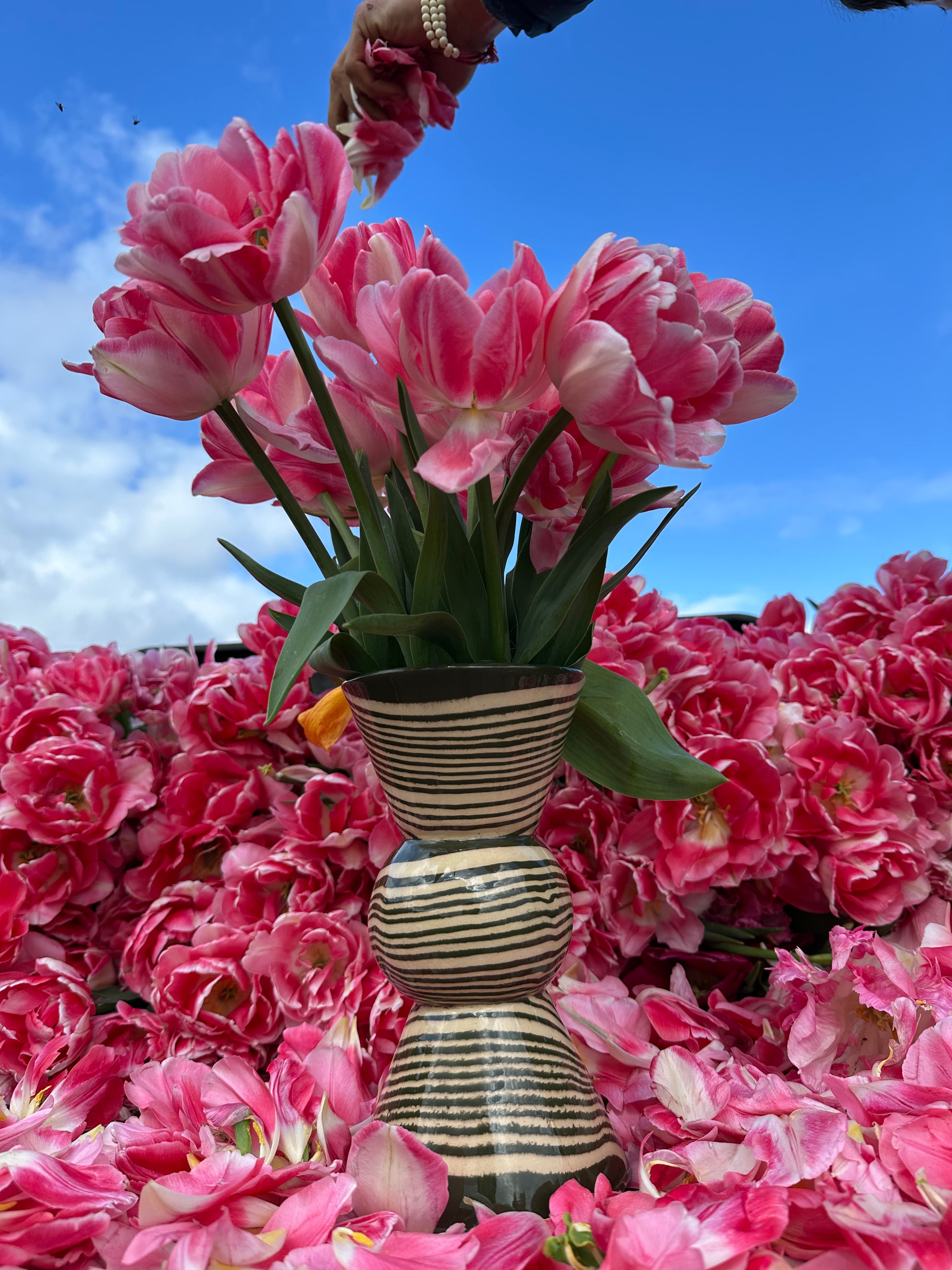 Brown & White Marble Mini Hewitt Vase