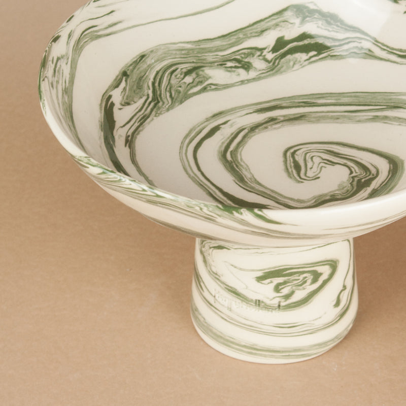 Green & White Medium Swirl Chalice