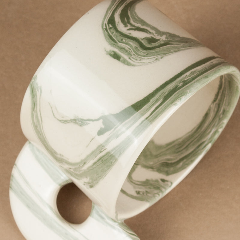 Green & White Swirl Mug