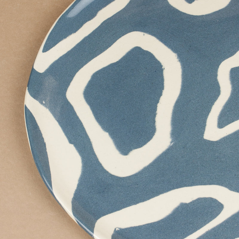 Blue & White Loopy Dinner Plate
