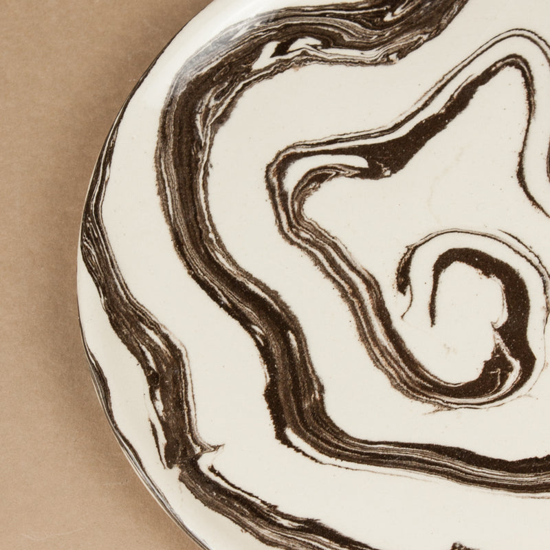 Brown & White Swirl Side Plate