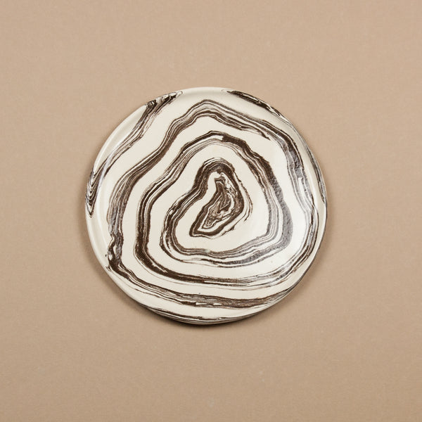 Brown & White Swirl Side Plate