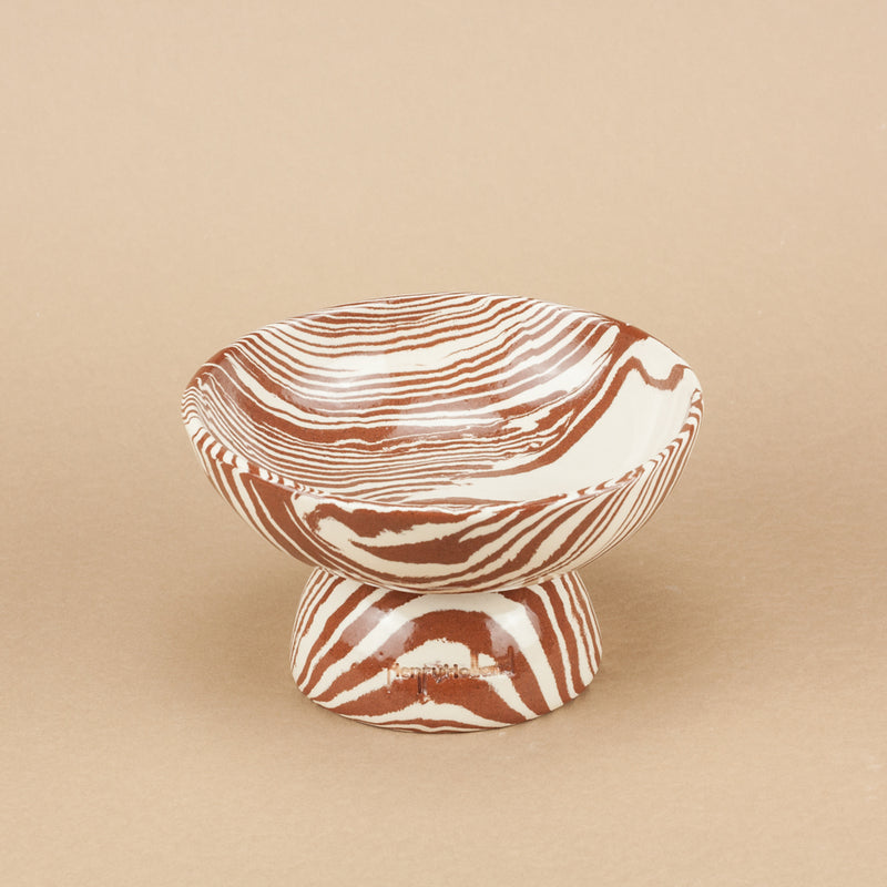 Terracotta & White Small Shorty Chalice Bowl