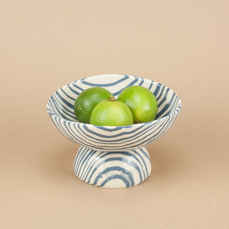 Blue & White Small Shorty Chalice Bowl