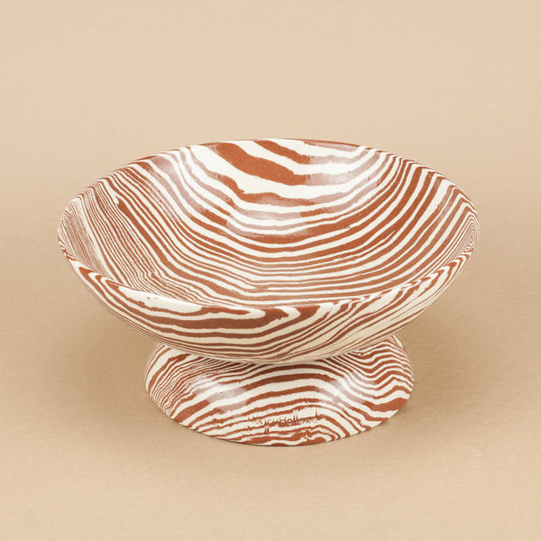 Terracotta & White Medium Shorty Chalice Bowl