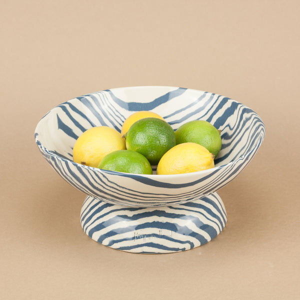 Blue & White Medium Shorty Chalice Bowl