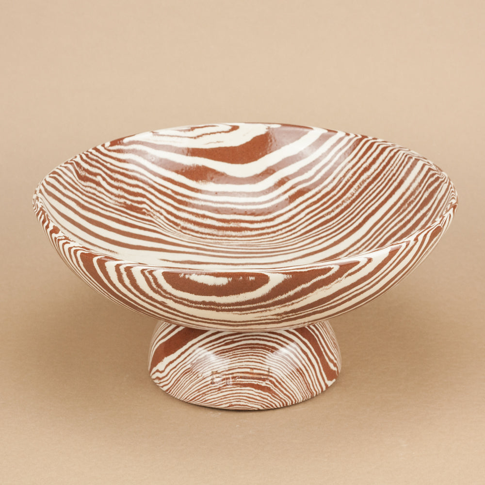 Terracotta & White Extra Large Shorty Chalice Bowl