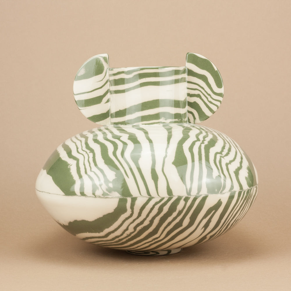 Green & White Maxi Tudor Vase