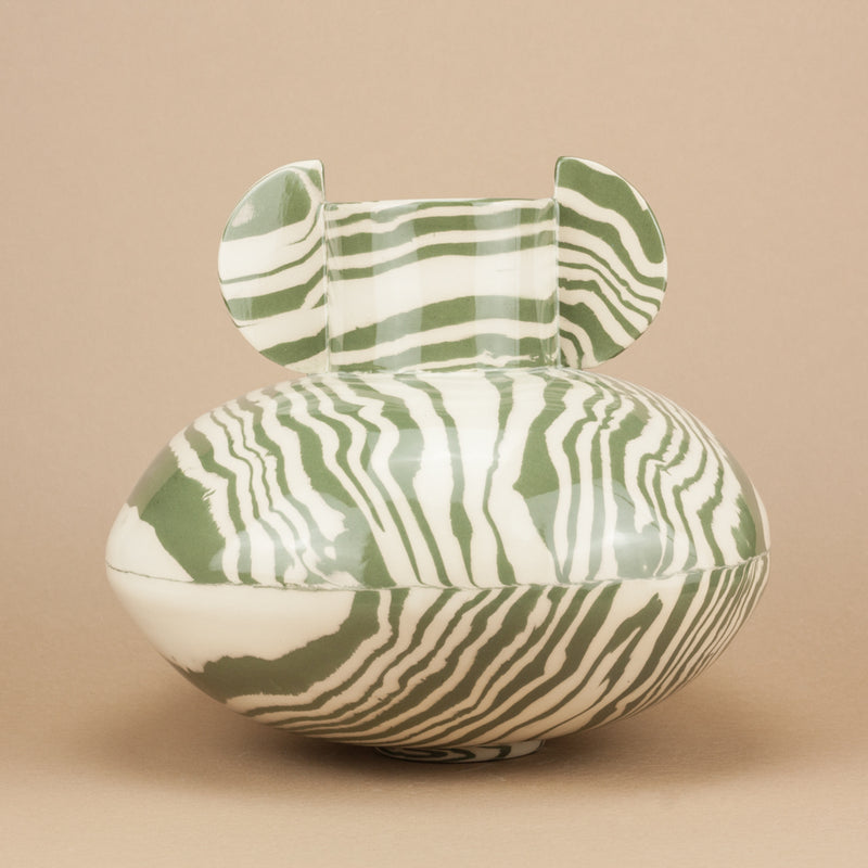 Green & White Maxi Tudor Vase