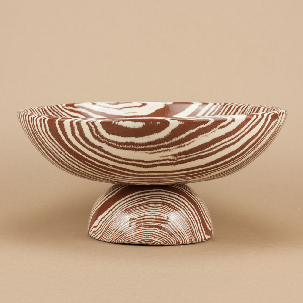 Terracotta & White Extra Large Shorty Chalice Bowl