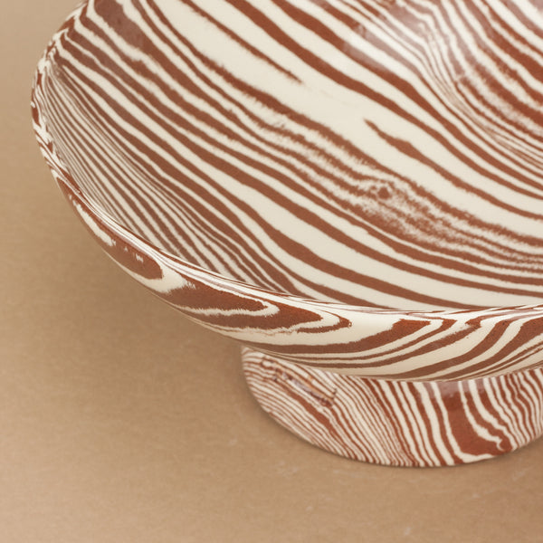 Terracotta & White Extra Large Shorty Chalice Bowl