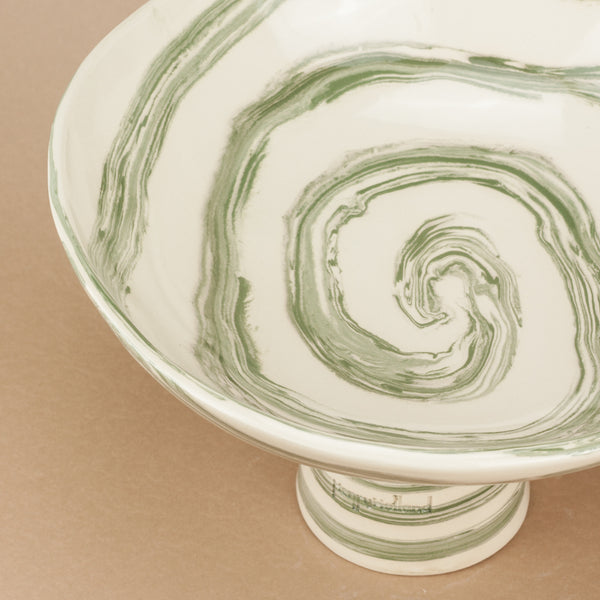 Green & White Extra Large Swirl Chalice