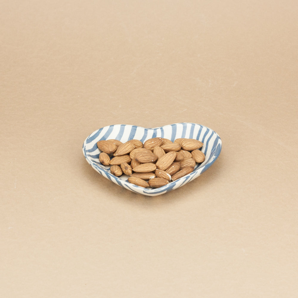 Set of 3 Blue and White Heart plates