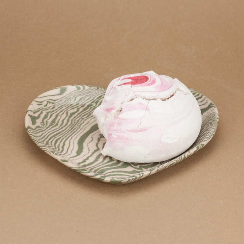 Pink and Green Large Heart plate