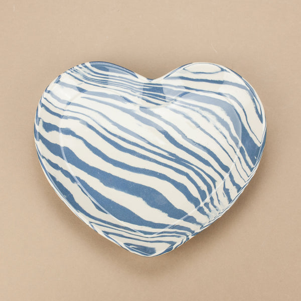 Blue and White Large Heart plate