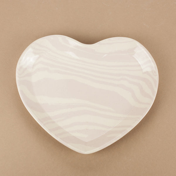 Pink and White Large Heart plate