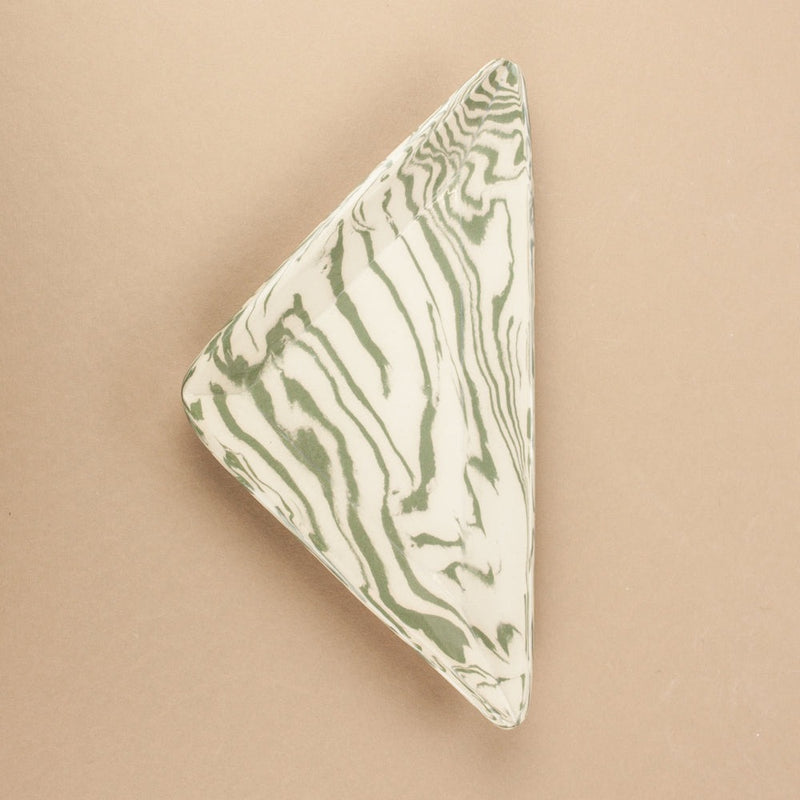 Green & White Triangle Tapas Plate