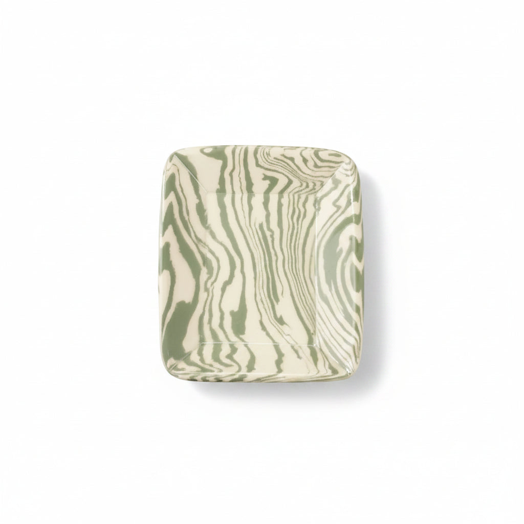 Mix Set of 4 Green & White Tapas Plate
