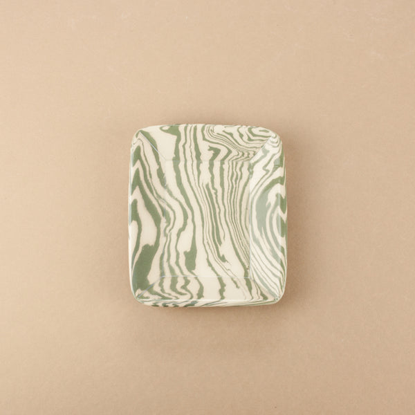 Green & White Rectangle Tapas Plate