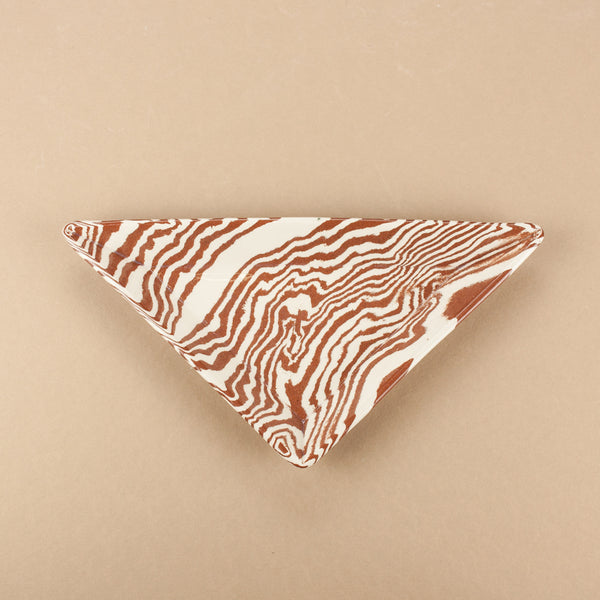 Terracotta & White Triangle Tapas Plate