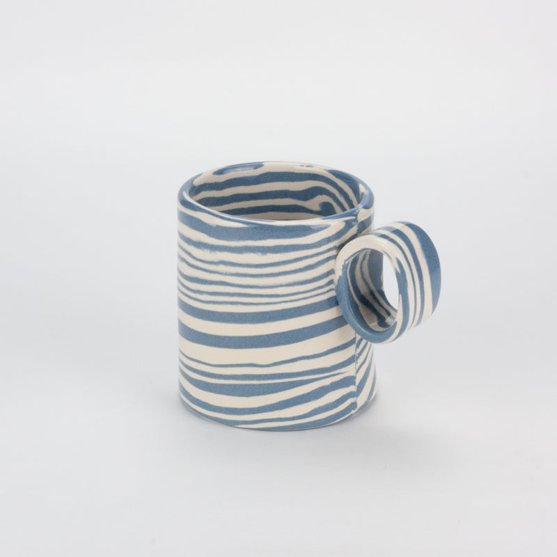 Blue & White Marble Tall Hug Mug