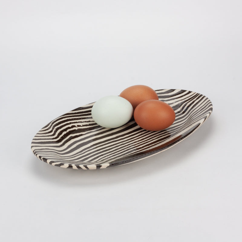 Brown & White Marble Small Platter