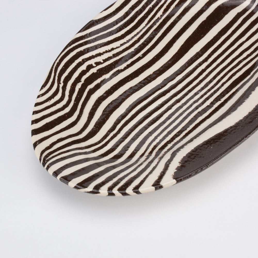 Brown & White Marble Small Platter