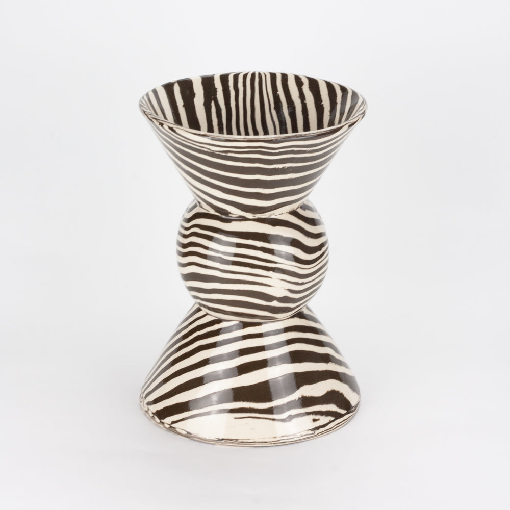 Brown & White Marble Hewitt Vase