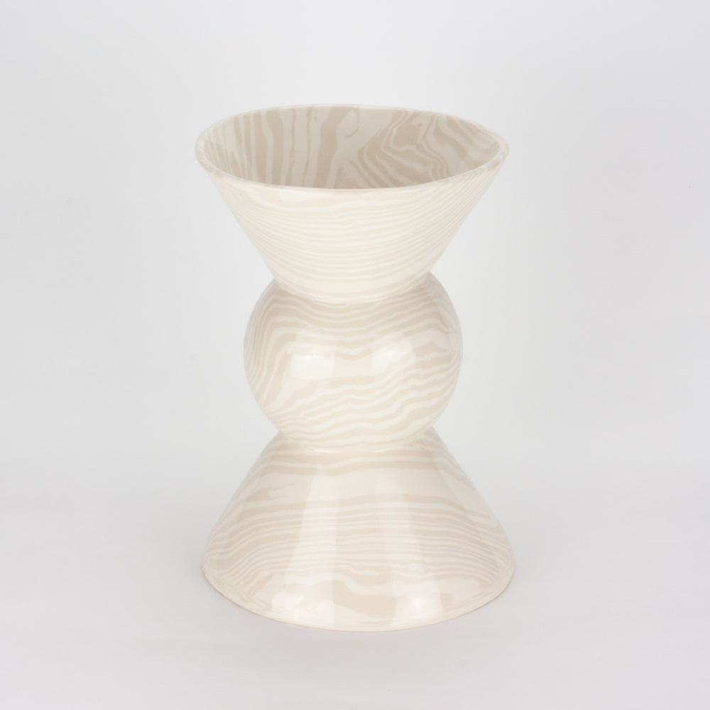 Oatmeal & White Marble Hewitt Vase