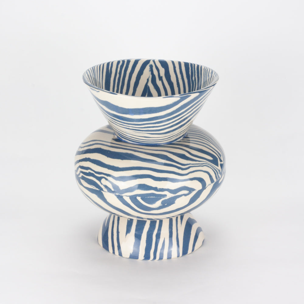 Blue & White Marble Asquith Vase