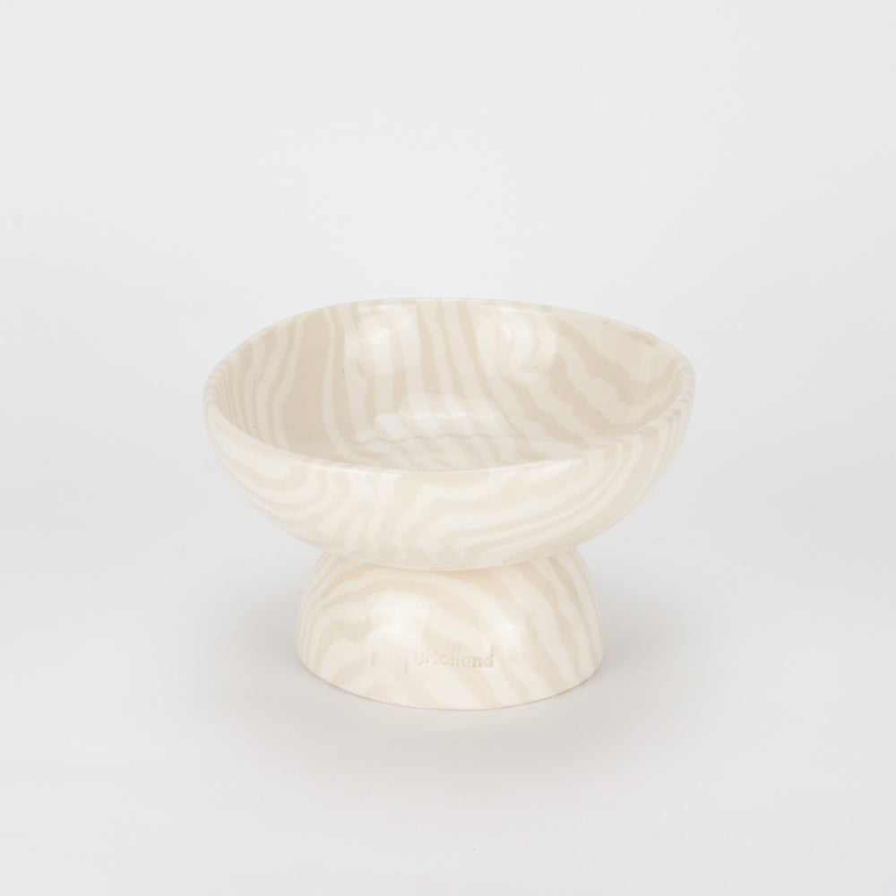 Oatmeal & White Small Shorty Chalice Bowl