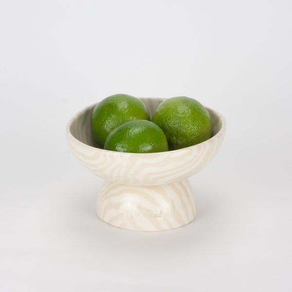 Oatmeal & White Small Shorty Chalice Bowl