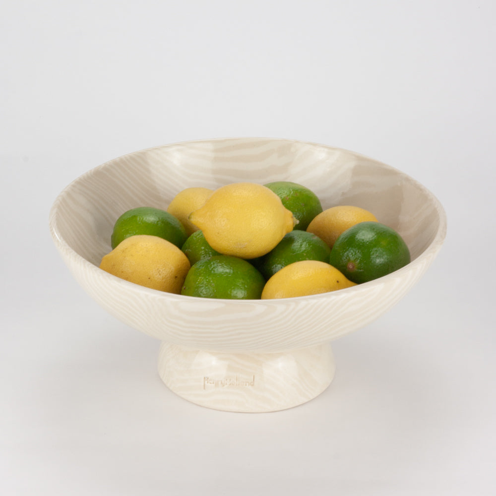 Oatmeal & White Extra Large Shorty Chalice Bowl