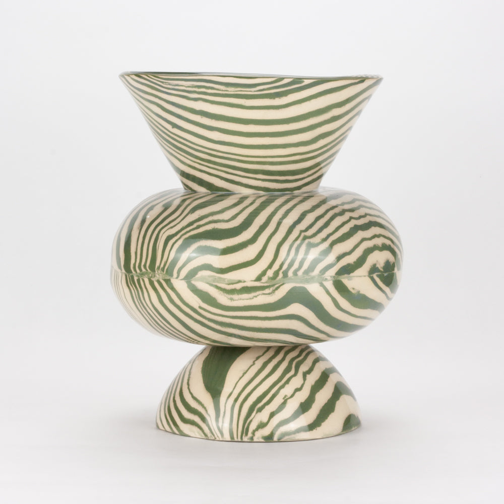 Green & White Marble Asquith Vase
