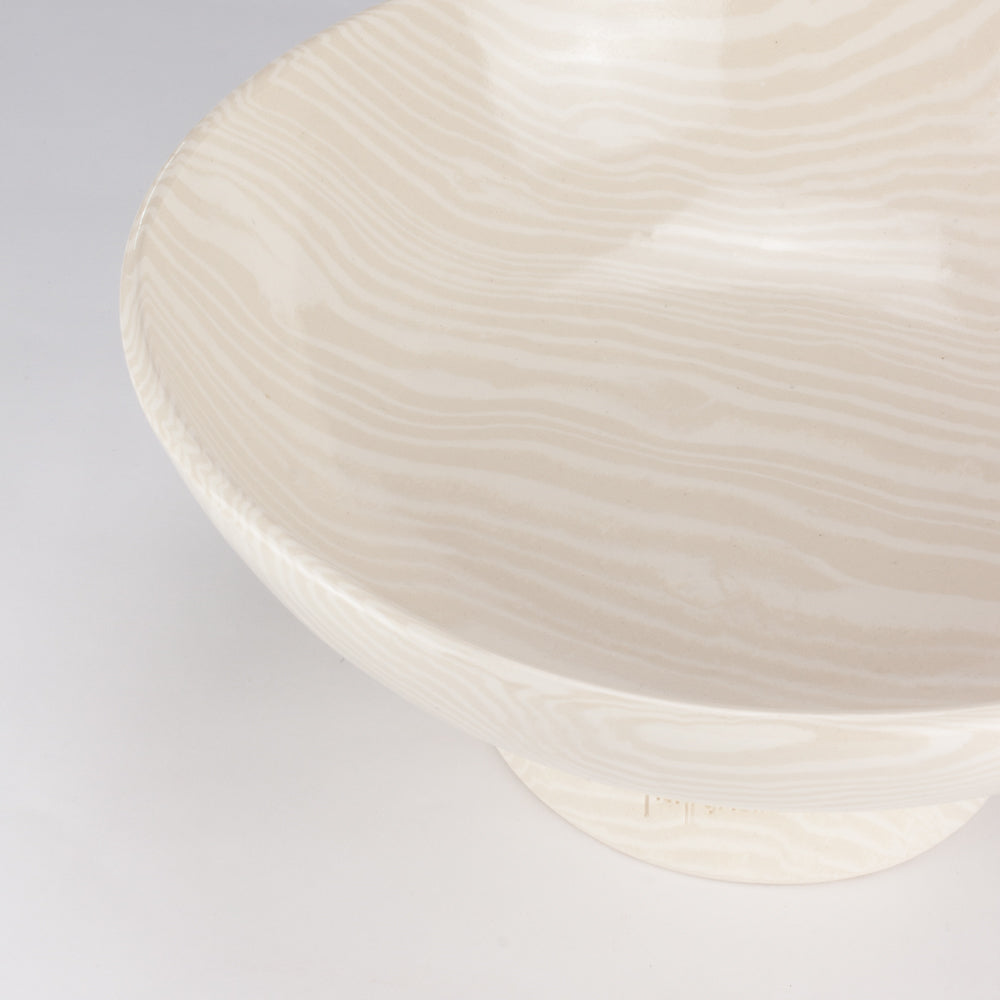 Oatmeal & White Extra Large Shorty Chalice Bowl