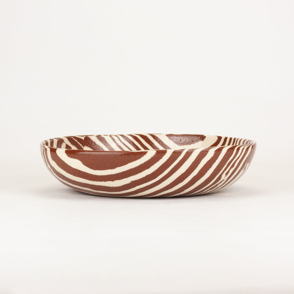 Terracotta & White Marble Pasta Bowl