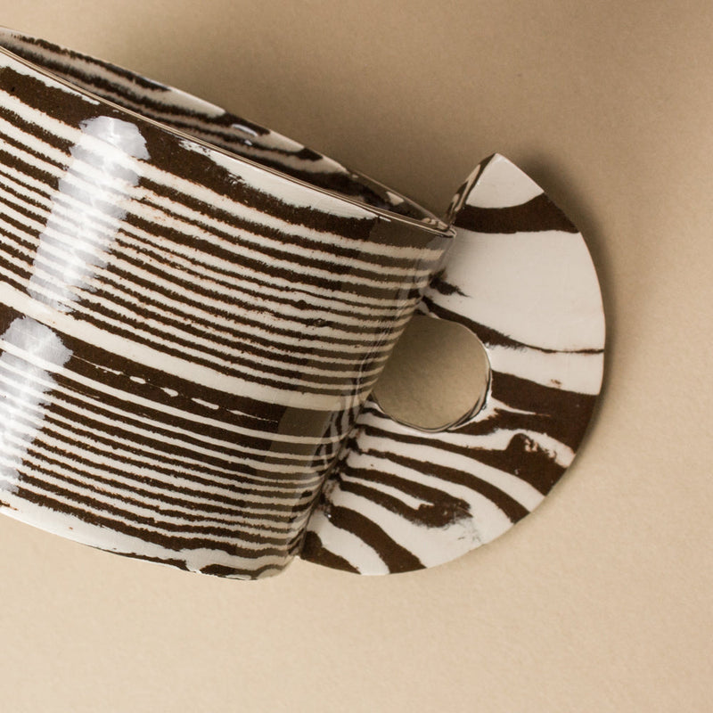 Set of 2 Brown & White Mugs