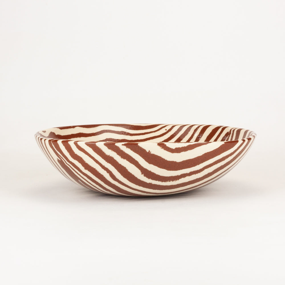 Terracotta & White Marble Salad Bowl