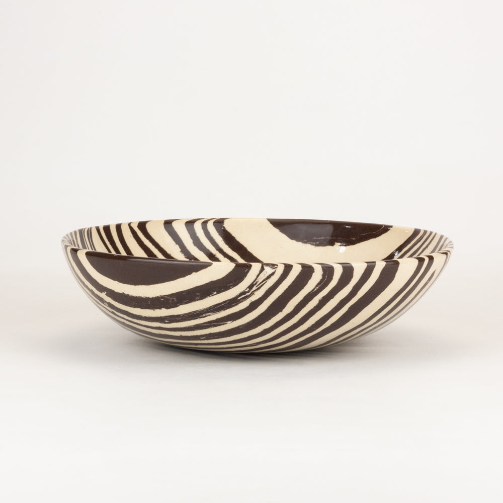 Brown & White Salad Bowl