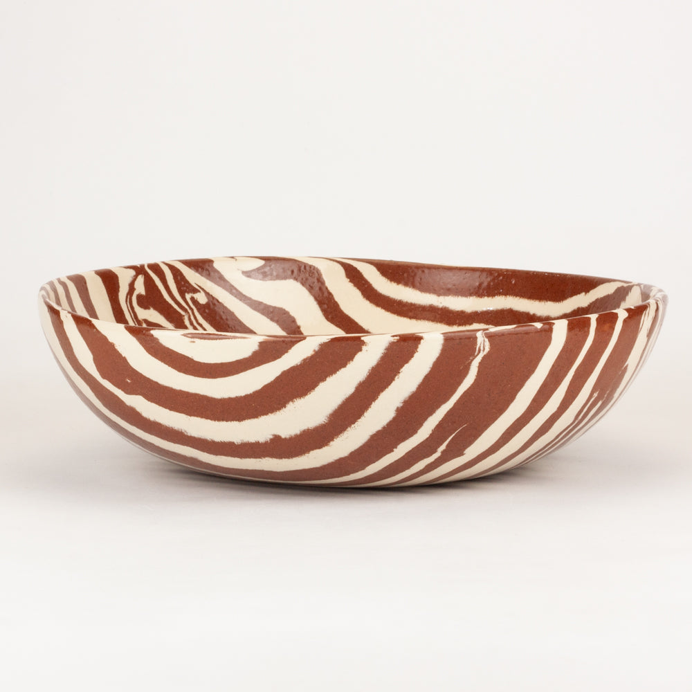 Terracotta & White Marble Fruit Bowl