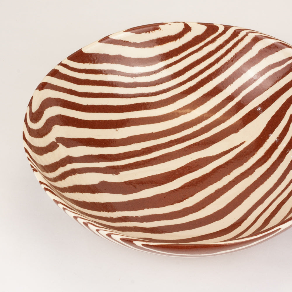 Terracotta & White Marble Salad Bowl