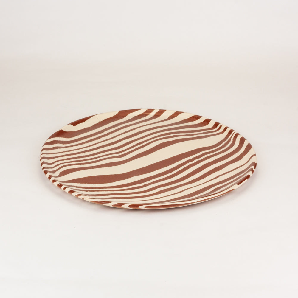 Terracotta & White Dinner Plate