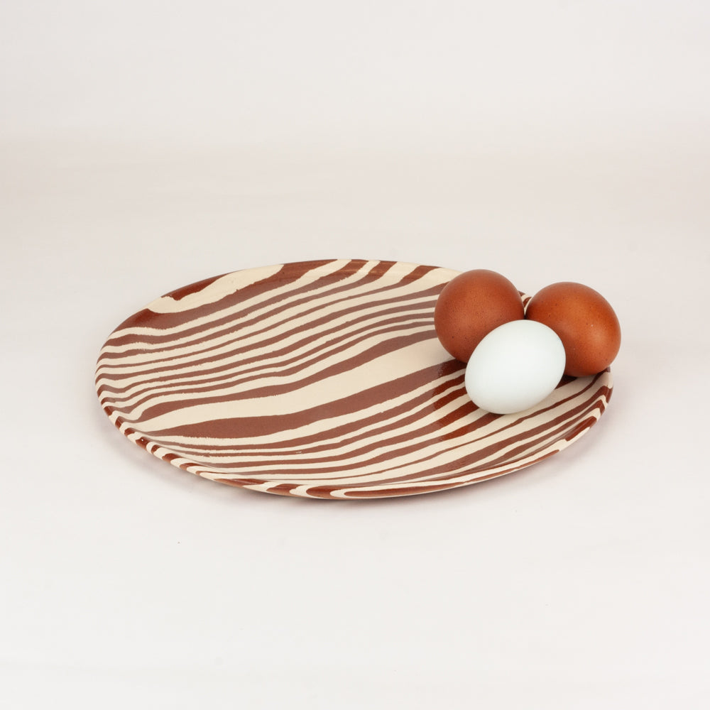 Terracotta & White Dinner Plate