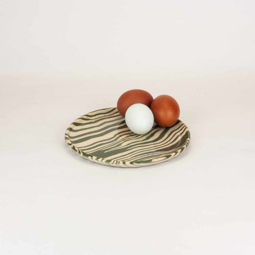 Green & White Side Plate